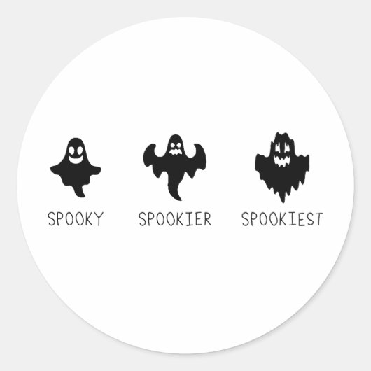 Spooky Spookier Spookiest Ronde Sticker (Voorkant)
