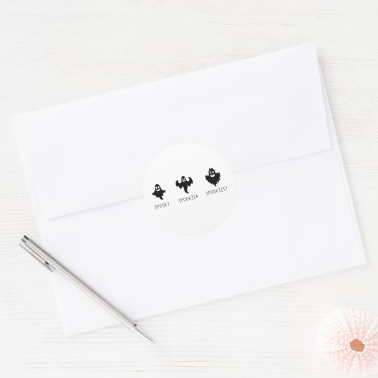 Spooky Spookier Spookiest Ronde Sticker (Envelop)