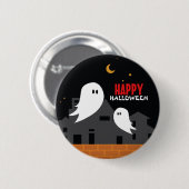 Spooky spookstad halloween cartoon knop ronde button 5,7 cm (Voorkant /achterkant)
