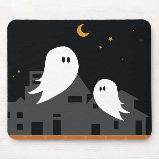 Spooky spookstad halloween cartoon muismat (Voorkant)