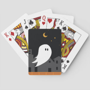 Spooky spookstad halloween cartoon pokerkaarten