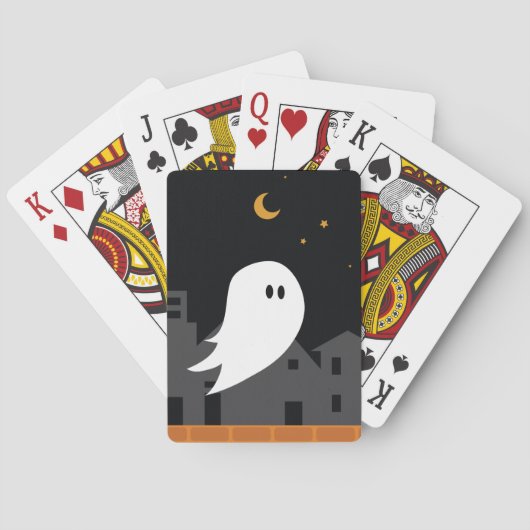Spooky spookstad halloween cartoon pokerkaarten (Achterkant)