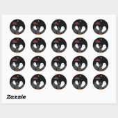 Spooky spookstad halloween cartoon ronde sticker (Vel)
