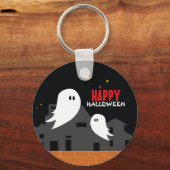 Spooky spookstad halloween cartoon sleutelhanger (Voorkant)