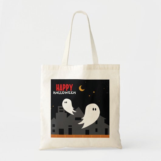 Spooky spookstad halloween cartoon tote bag (Voorkant)