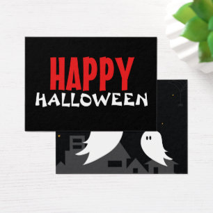 Spooky spookstad halloween cartoon visitekaartje