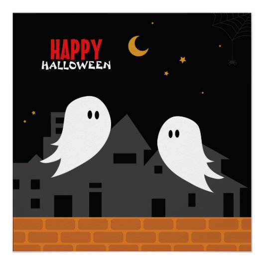 Spooky spookstad halloween horror-cartoon perfect poster (Voorkant)