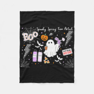Spooky Spray Tan Artist Ghost Halloween Tanning Be Fleece Deken