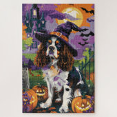 Spooky Springer Spaniel Halloween Witch Pumpkin Legpuzzel (Verticaal)