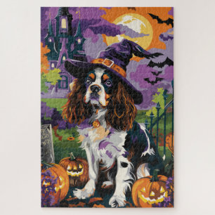 Spooky Springer Spaniel Halloween Witch Pumpkin Legpuzzel