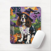 Spooky Springer Spaniel Halloween Witch Pumpkin Muismat (Met muis)