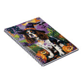 Spooky Springer Spaniel Halloween Witch Pumpkin Notitieboek (Rechterzijde)