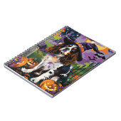 Spooky Springer Spaniel Halloween Witch Pumpkin Notitieboek (Linkerzijde)