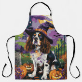 Spooky Springer Spaniel Halloween Witch Pumpkin Schort (Voorkant)