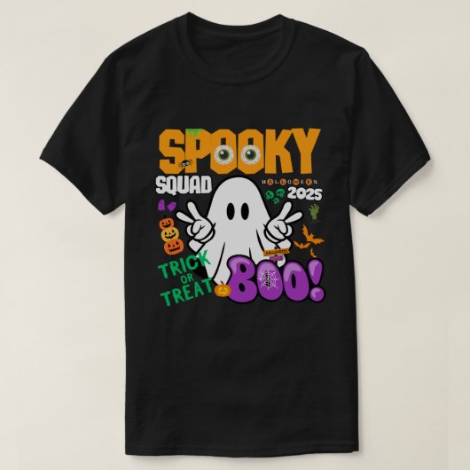 Spooky Squad 2025 - Ghost Trick or treat Halloween T-shirt (Design voorkant)