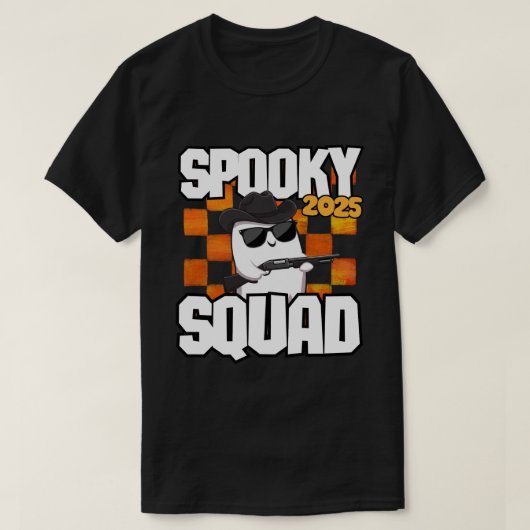 Spooky Squad 2025 - Halloween Cowboy Ghost T-shirt (Design voorkant)