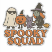 Spooky Squad Geest Heks Kat Pompoen Halloween Sticker (Voorkant)