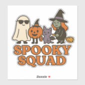Spooky Squad Geest Heks Kat Pompoen Halloween Sticker (Vel)
