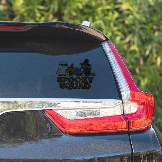 Spooky Squad Geest Heks Kat Pompoen Halloween Sticker (Auto Zijkant)