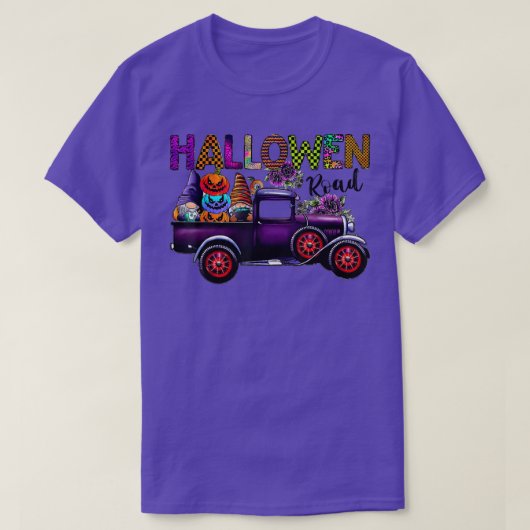 Spooky Squad Gnomes Witch Truck Boerderij Pumpkins T-shirt (Design voorkant)