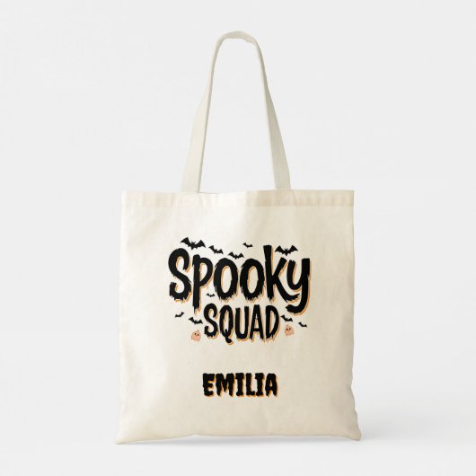 Spooky Squad Halloween Custom Name Vrienden Tote Bag (Achterkant)