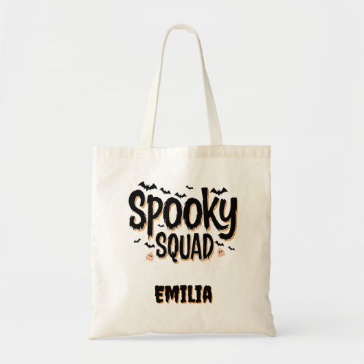 Spooky Squad Halloween Custom Name Vrienden Tote Bag (Voorkant)