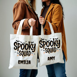Spooky Squad Halloween Custom Name Vrienden Tote Bag