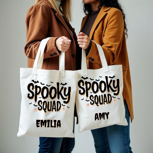 Spooky Squad Halloween Custom Name Vrienden Tote Bag