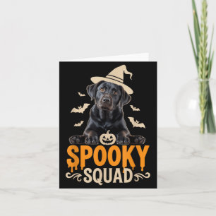 Spooky Squad Halloween Outfit Voor Zwarte Labrador Kaart