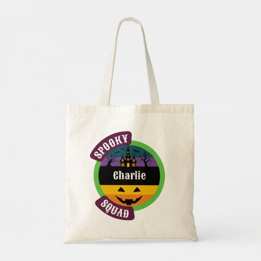 Spooky Squad Halloween Trick or treat Canvas tas (Achterkant)
