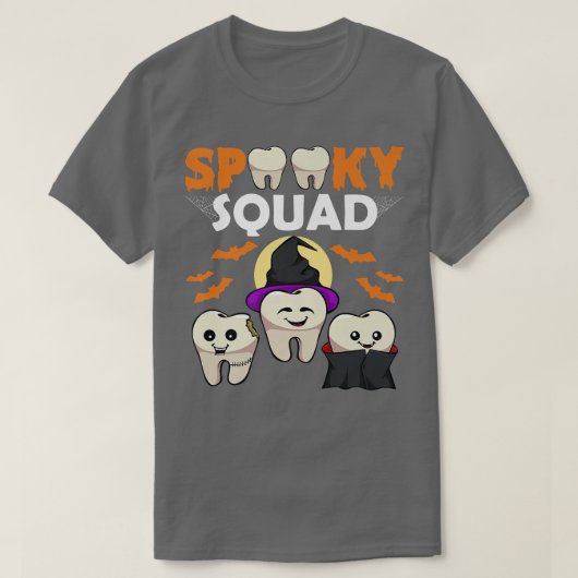 Spooky Squad Lazy Halloween Costume Dental Assista T-shirt (Design voorkant)
