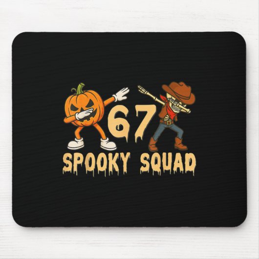 Spooky Squad Pompoen 67 Halloween Meme 6 7 Nummers Muismat (Voorkant)