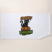 Spooky Squad Retro Halloween Design (Zwarte tekst) Strandlaken (Voorkant)