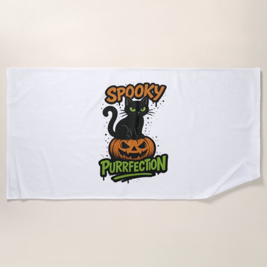 Spooky Squad Retro Halloween Design (Zwarte tekst) Strandlaken (Voorkant)