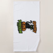 Spooky Squad Retro Halloween Design (Zwarte tekst) Strandlaken (Voorkant)