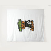 Spooky Squad Retro Halloween Design (Zwarte tekst) Wandkleed (Voorkant (horizontaal))