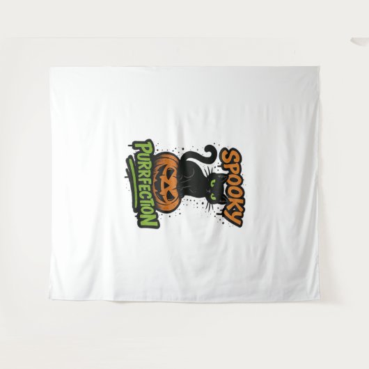 Spooky Squad Retro Halloween Design (Zwarte tekst) Wandkleed (Voorkant (horizontaal))