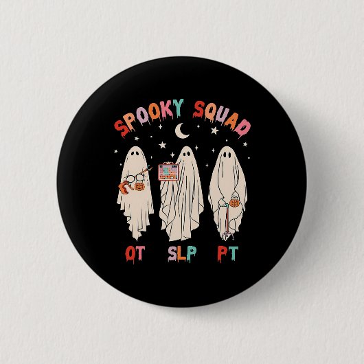 Spooky Squad Slp Out PT Ghost Ergotherapie Ronde Button 5,7 Cm (Voorkant)