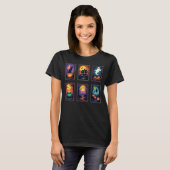 Spooky Stamps Retro Halloween T-shirt (Voorkant volledig)