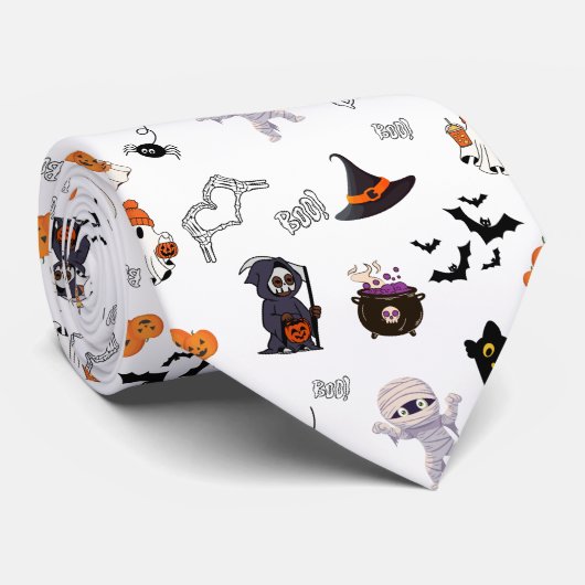 Spooky statement Halloween Stropdas (Opgerold)