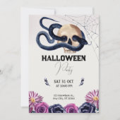 Spooky & Stijlvol: Violet Waterverf Halloween Kaart (Voorkant)