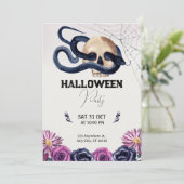 Spooky & Stijlvol: Violet Waterverf Halloween Kaart (Staand voorkant)