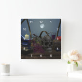 Spooky Stilleven in Moonlight Vierkante Klok (Huis)