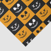 Spooky Stitch Face | Zwarte en Oranje Halloween Tissuepapier (Detail)