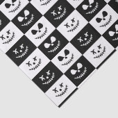 Spooky Stitch Face | Zwarte en witte halloween Tissuepapier (Detail)