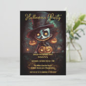 Spooky Stitched Mouth Halloween Party Uitnodiging (Staand voorkant)