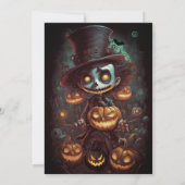 Spooky Stitched Mouth Halloween Party Uitnodiging (Achterkant)