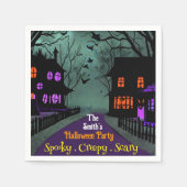 Spooky Street aangepaste tekst Halloween Servet (Voorkant)