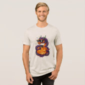 Spooky & Stylish: De Halloween Draak Tri-Blend Shirt (Voorkant volledig)