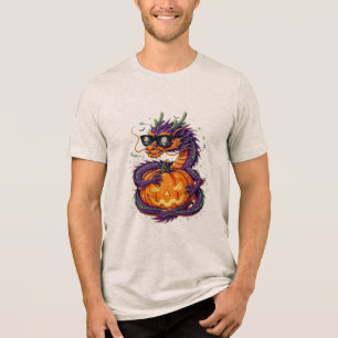 Spooky & Stylish: De Halloween Draak Tri-Blend Shirt